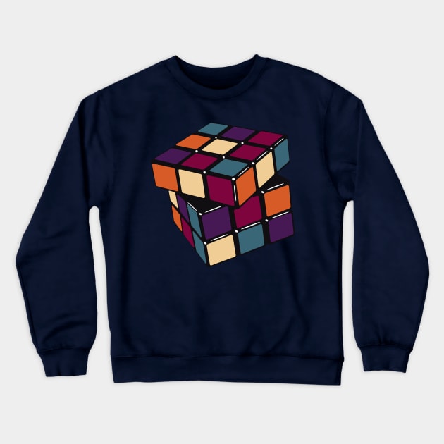 Rubik's cube in shades of retro colors Crewneck Sweatshirt by Libretti